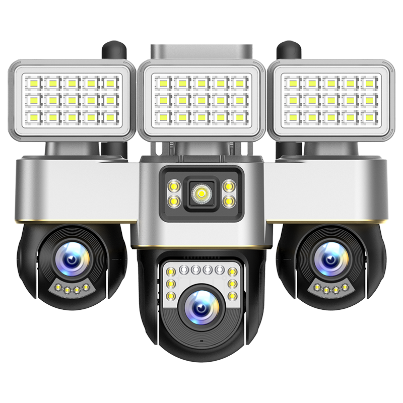 SC30A 3 Lens Security Camera with 50 IR LEDs - 1080P Full HD Night Vision, 360° Coverage, Outdoor Waterproof