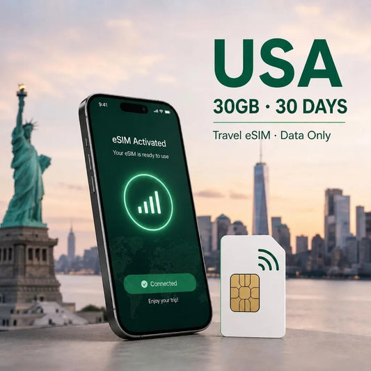 USA eSIM 30GB 30 Days Travel Data
